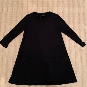 Navy Blue Pocket Swing Dress